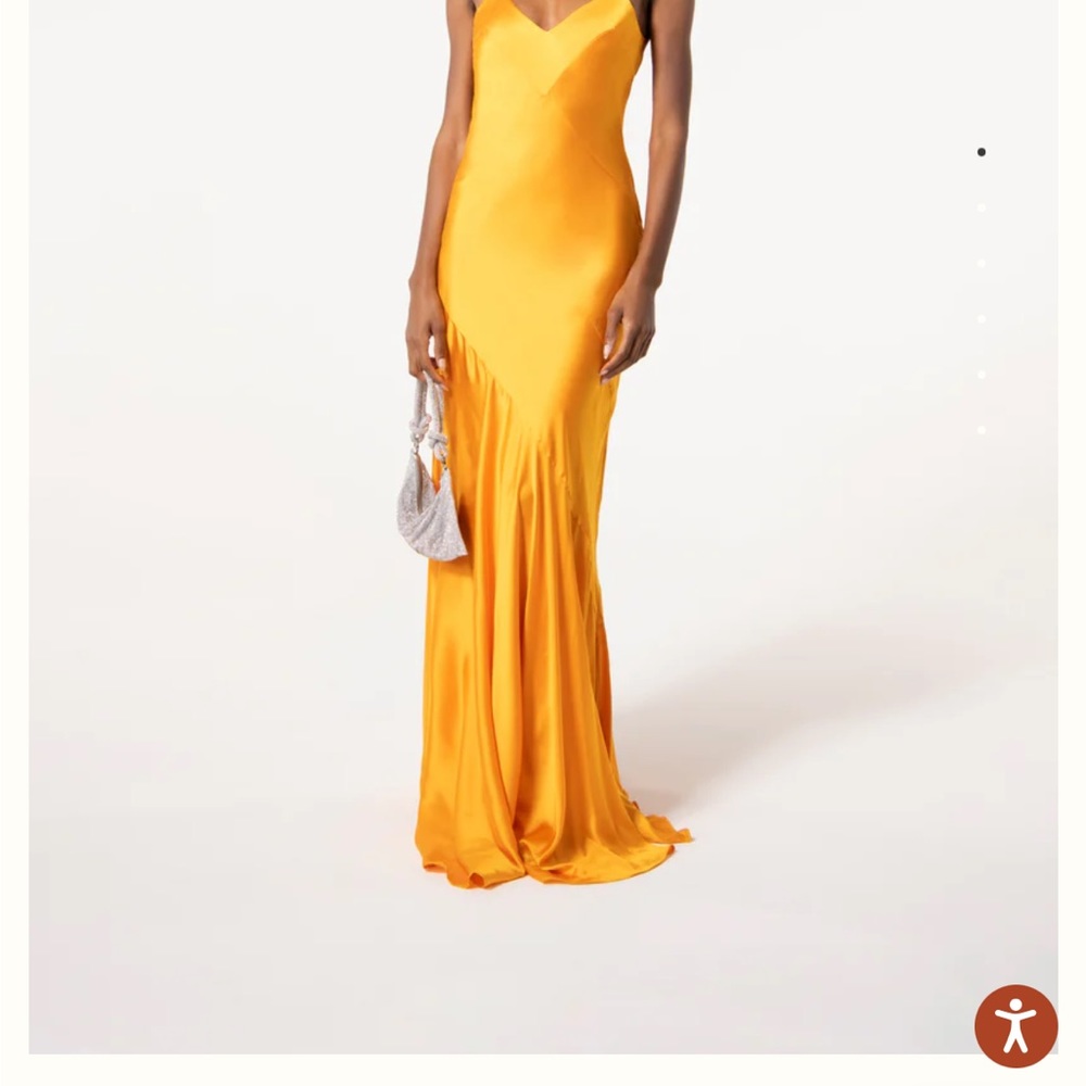 Cult Gaia Chrissy silk gown- marigold- xs